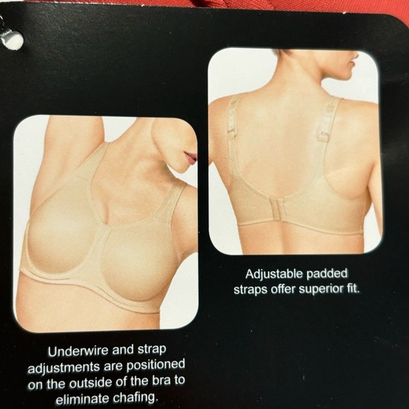 WACOAL SPORT Sz 38C Bra Underwire J-Hook Adjustable Back No Padding NEW WITH TAG - Picture 13 of 13